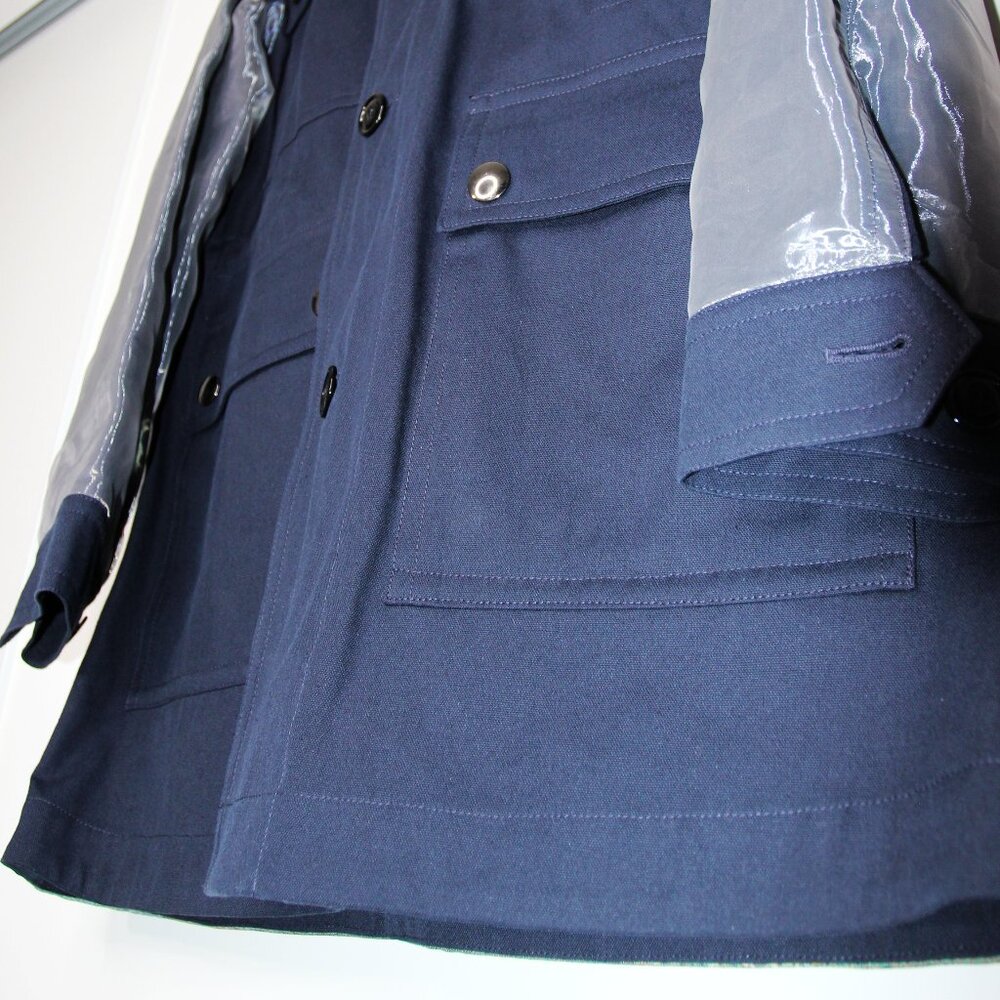 BNWT SS19 ACNE STUDIOS TWO-TONE PARKA NAVY 48 - Picture 6 of 16